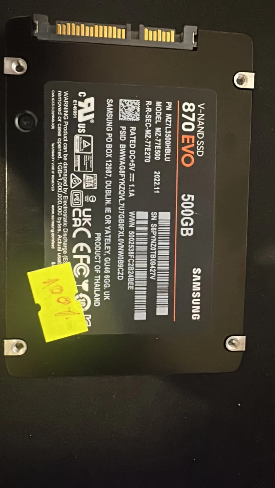 Samsung SSD 870 EVO 500GB SATA III 2.5"