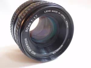 50/1.7 md Rokkor Minolta objektiv