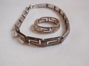 VERSACE SET 925 srebrna narukvica+prsten